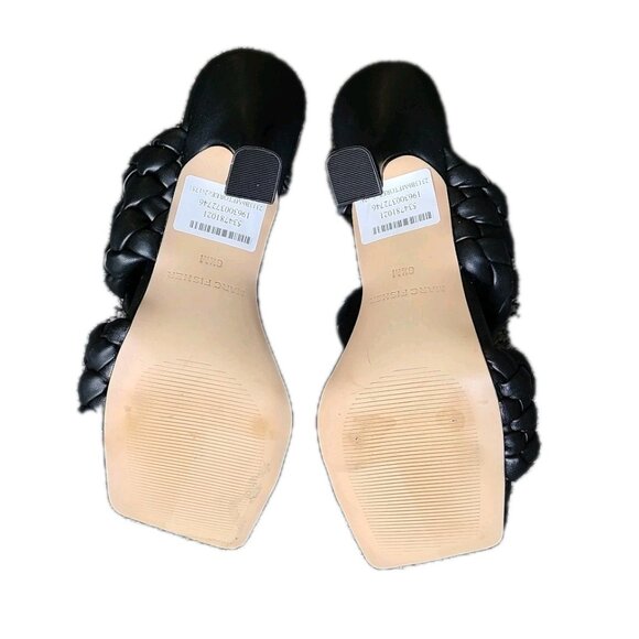 NEW Marc Fisher Toree Black Puffy Woven Strap Heels Women's Braided Sandal 6.5 - Picture 5 of 7